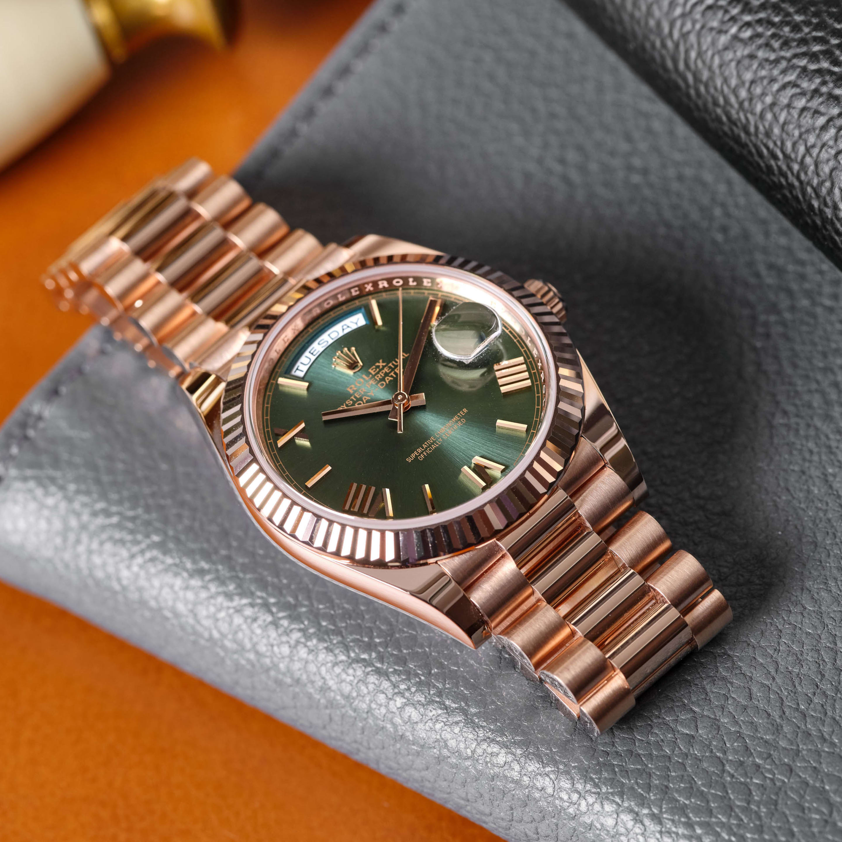 Rolex Day-Date 40 228235 Rose Gold Green